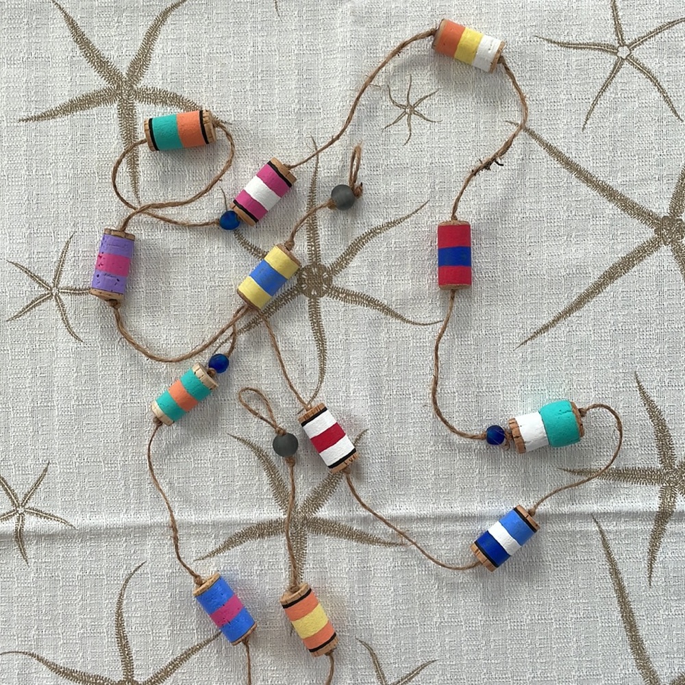 Nautical cork buoy garland